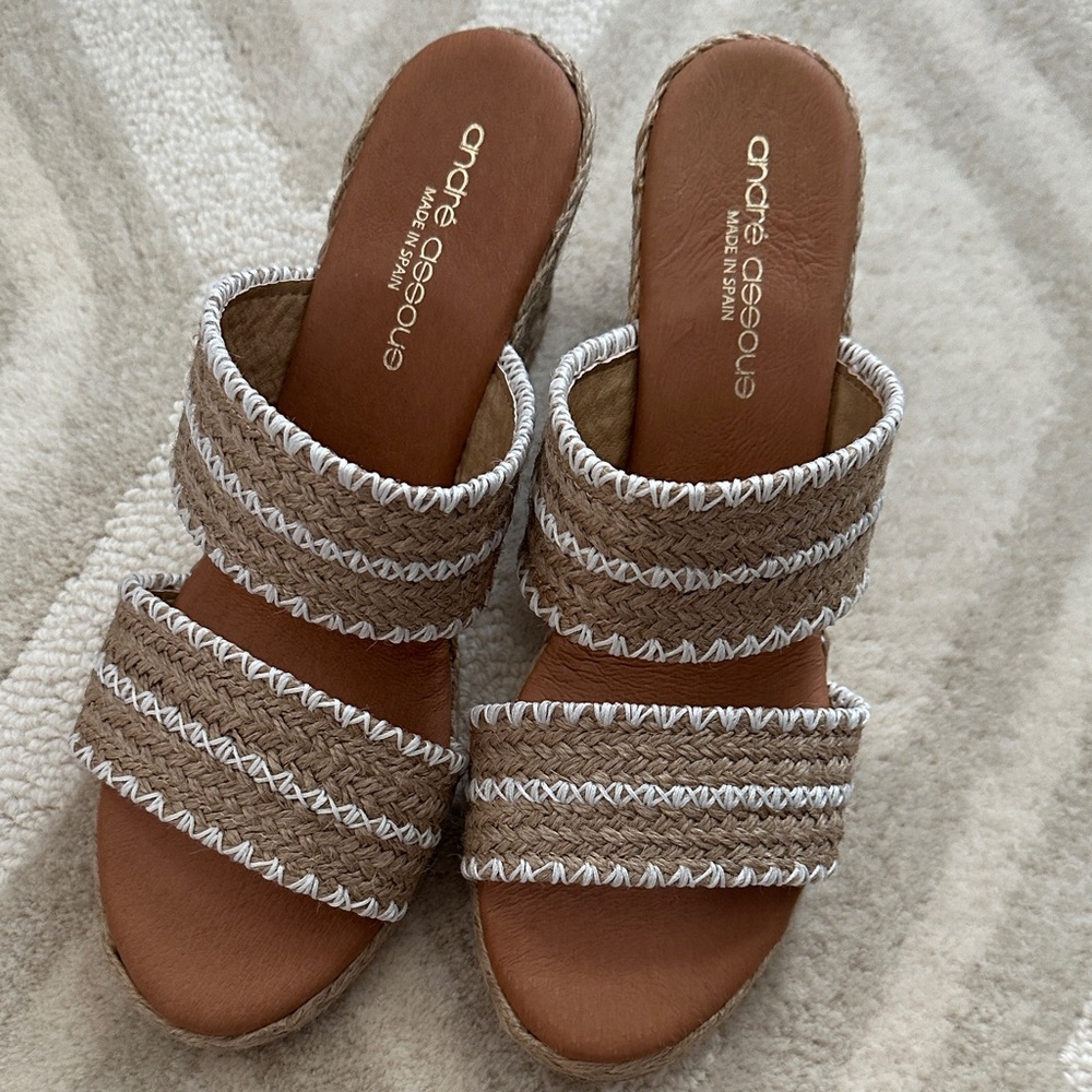 Andre Assous Women's Brown and White Espadrilles